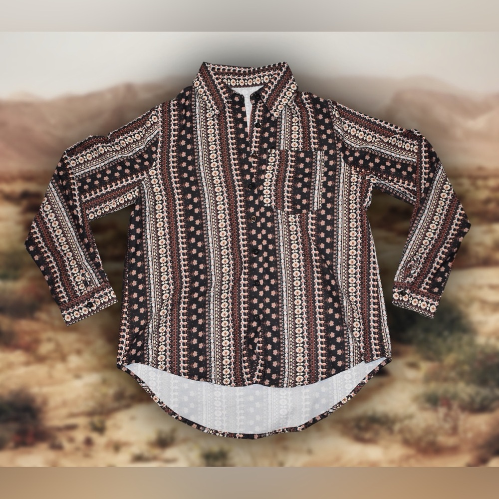 Vintage 70s Style Button-Down Sz M